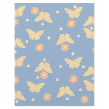 Blumen- und Schmetterling-Schreibpapier