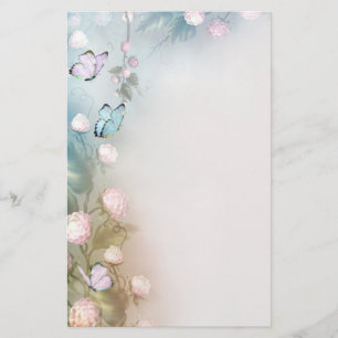 Blumen und Schmetterlinge Briefpapier