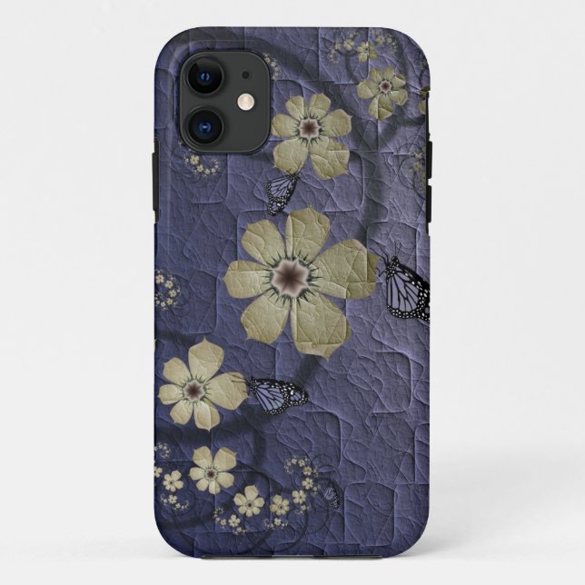 Blumen und Schmetterlinge Case-Mate iPhone Hülle (Rückseite)