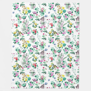 Blumen und Schmetterlinge hübsch Fleecedecke