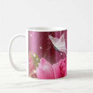 Blumen und Schmetterlings-Kaffeetasse Kaffeetasse