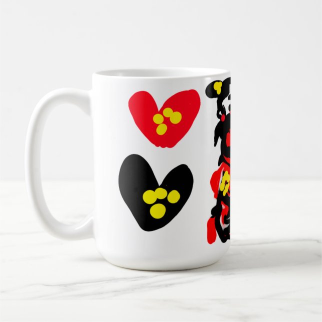 Blumen und schwarzer und roter Valentinstag Kaffeetasse (Links)