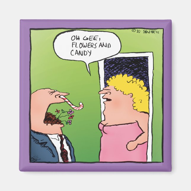 Blumen und Süßigkeiten Romantische Cartoon Magnet (Vorne)