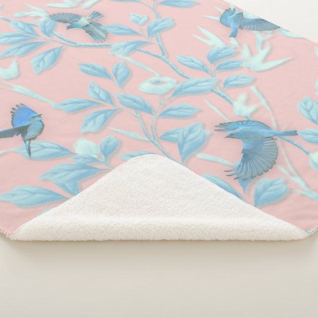 Blumen und Vögel , Hintergrundfarbe der Rose Sherpadecke (3/4)