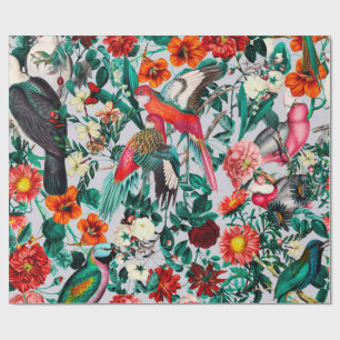 BLUMEN UND VÖGEL XIV-II GESCHENKPAPIER