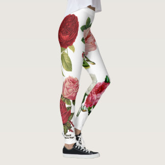 Blumen- und weiße maßgeschneiderte Leggings