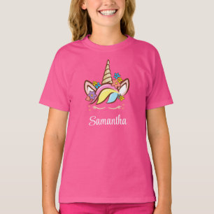 Blumen Unicorn Personalisiert T-Shirt