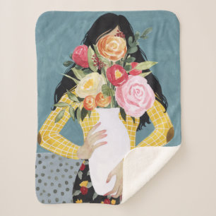 Blumen-Vasen-Mädchen Sherpadecke
