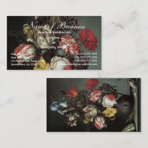 Blumen Vasen Muscheln Insekten, Balthasar van der  Visitenkarte