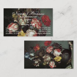 Blumen Vasen Schalen Insekten, Balthasar van der A Visitenkarte