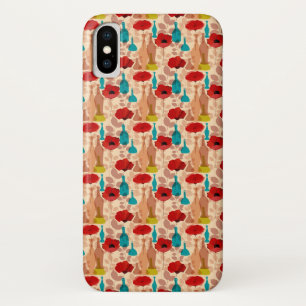 Blumen-, Vasen- und Flaschenmuster iPhone X Hülle