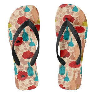 Blumen-, Vasen- und Flaschenmuster Flip Flops