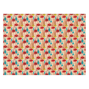 Blumen-, Vasen- und Flaschenmuster Tischdecke