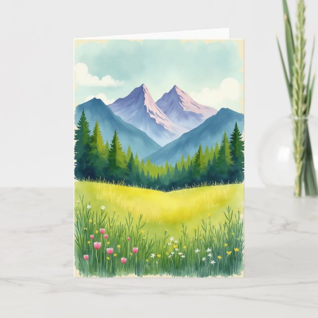 Blumen-Vatertag-Wald-Karte Karte (Vorderseite)