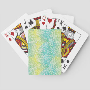 Blumen Vintage Gelb und Blau Farbverlauf Spielkarten