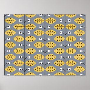Blumen vintage handgezeichnetes Musterdesign. Skan Poster