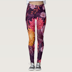 Blumen Vintage: Herbstgarten Pracht Leggings