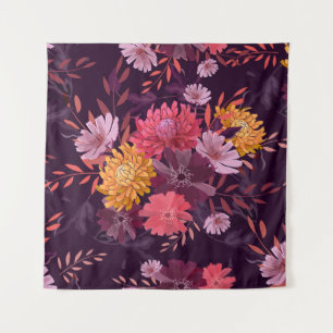 Blumen Vintage: Herbstgarten Pracht Wandteppich