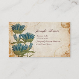 Blumen Vintage Hochzeitsplaner Visitenkarte