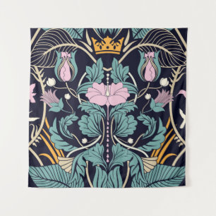 Blumen vintage, Jugendstil, nahtloses Tapetenmuste Wandteppich