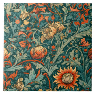 Blumen, vintage, Jugendstil, William Morris Stil, Fliese