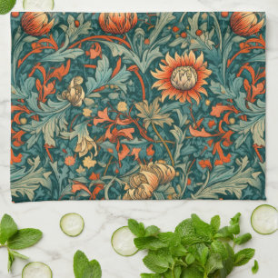 Blumen, vintage, Jugendstil, William Morris Stil, Geschirrtuch