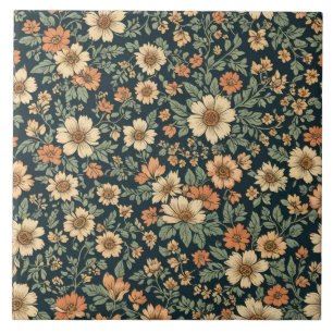 Blumen-Vintage-Muster Fliese