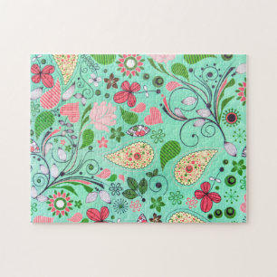 Blumen Vintage-Muster Textur Unmögliches Puzzle