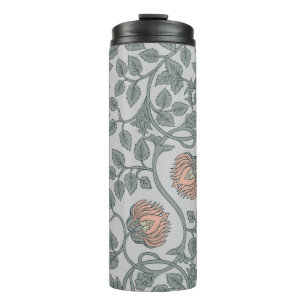 Blumen vintage nahtloses Muster, retro Tapeten Thermosbecher