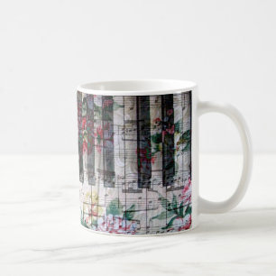 Blumen vintage-Pianist-Keyboad-Musik Tasse