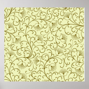 Blumen Vintage: Schöne Hintergrundillustration Poster