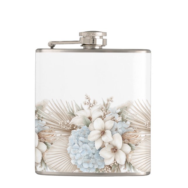 Blumen-Vinyl-umwickelte-Flasche Flachmann (Vorderseite)