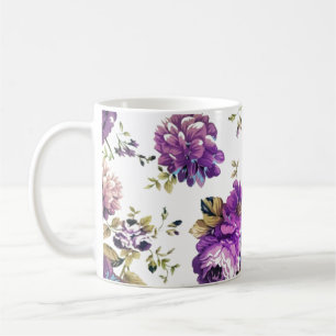 Blumen-Violett-Muster Kaffeetasse