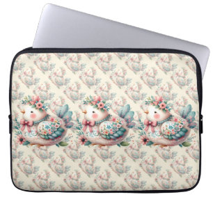 Blumen-Vogel mit pastellfarbenem Boho-Charme Laptopschutzhülle