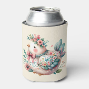 Blumen-Volk-Vogel mit pastellfarbenem Boho-Charme Dosenkühler
