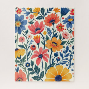 Blumen-Volks-Kunst-Puzzle Puzzle
