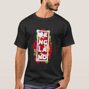 Blumen von England Rote Tudor-Rose Wortkunst Engli T-Shirt