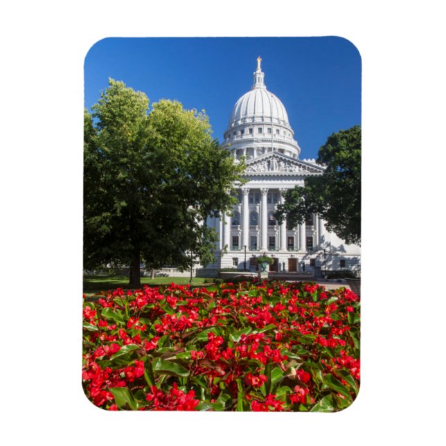 Blumen vor dem State Capitol Building Magnet (Vertikal)