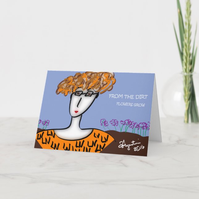 Blumen wachsen 7"" Karte des Gruß-x5 w/env (Vorderseite)