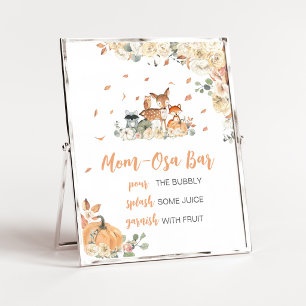 Blumen-Waldtiere-Mama-Osa-Bar-Schild Poster