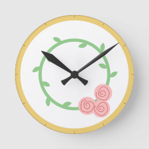 Blumen-Wand-Uhr Runde Wanduhr