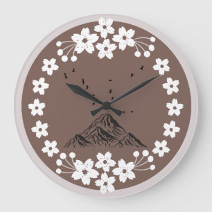 Blumen-Wanduhr Elegantes Minimal Zuhause Große Wanduhr