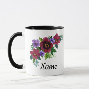 Blumen Wasserfarbe hell romantischer floraler Kran Tasse