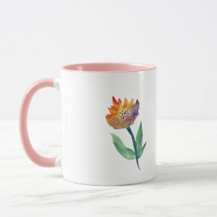 Blumen-Wasserfarbe-Ringer-Kombitasse Tasse