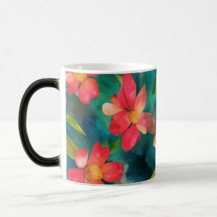 Blumen-Wasserfarben-Muster-Design Verwandlungstasse