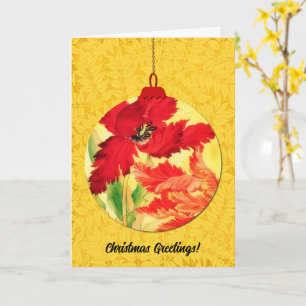 Blumen-Weihnachtsschmuck im Vintage-Stil Gelb Karte