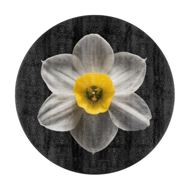 Blumen | Weiße affodische Blume Schneidebrett (Vorderseite)