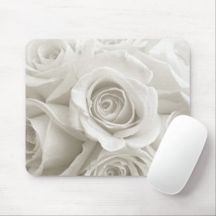 Blumen   Weiße Rosen Mousepad