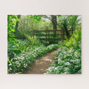 Blumen   Weiße Wildblumen im Wald Puzzle