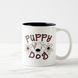 Blumen Welpen Hund Zweifarbige Tasse